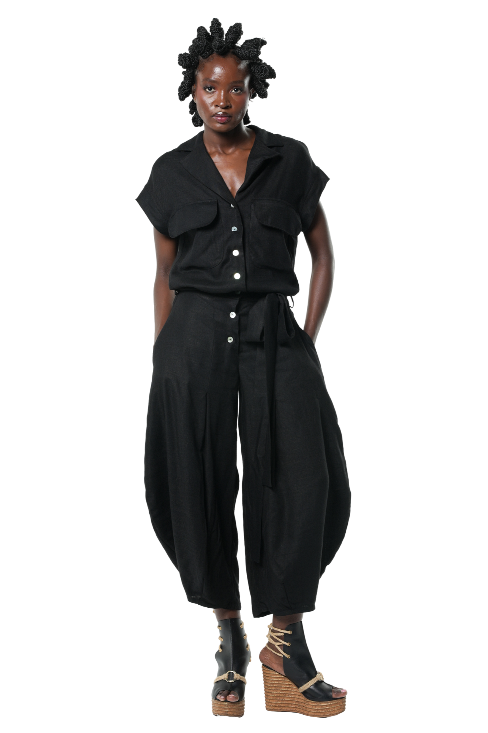 Metamorphoza Relaxed Jumpsuit With Linen