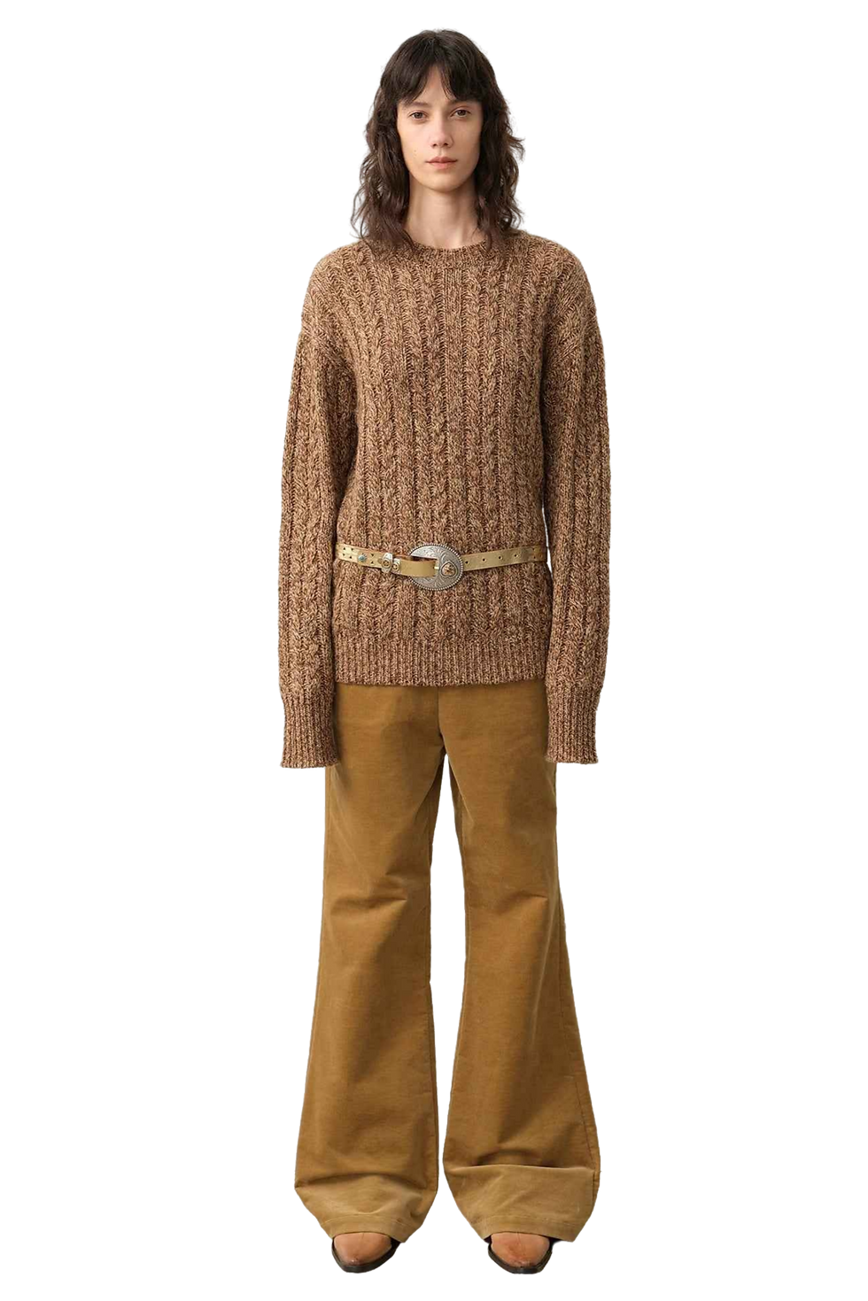 Thumbnail: Firelady Fur "Thousand Islands Forest Club" Cable-Knit Wool-Blend Sweater