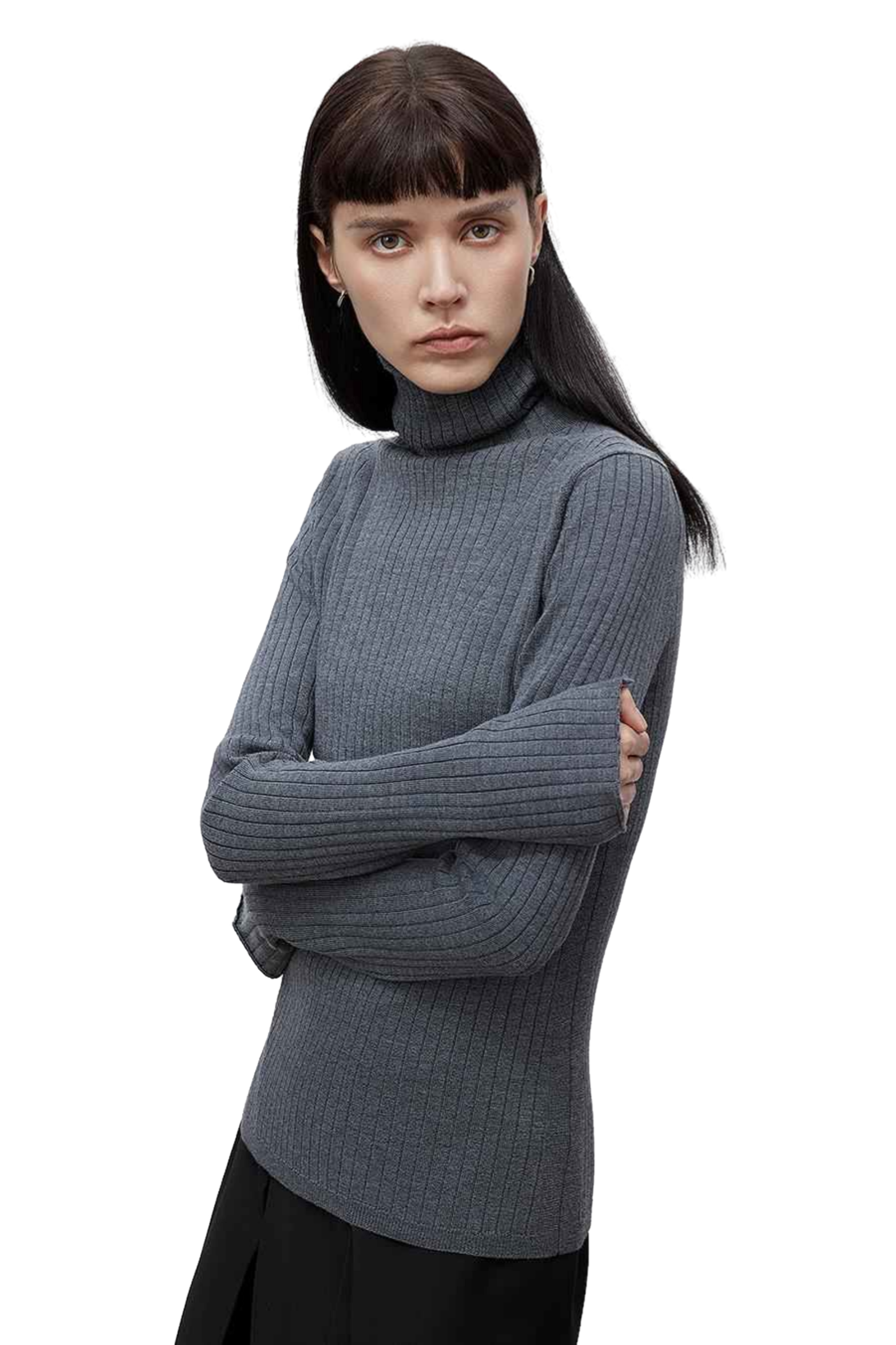 Firelady Fur "Moonlight Essence" Machine Washable 48S Wool Turtleneck Sweater