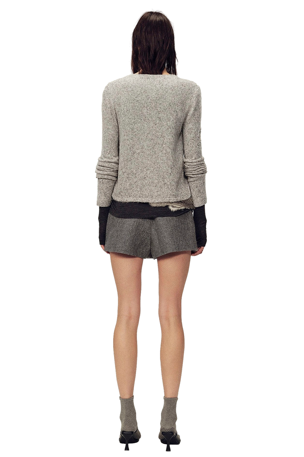 Thumbnail: Firelady Fur "Spring Love Poem" Paisley Embroidery Alpaca Blend Knit Cardigan