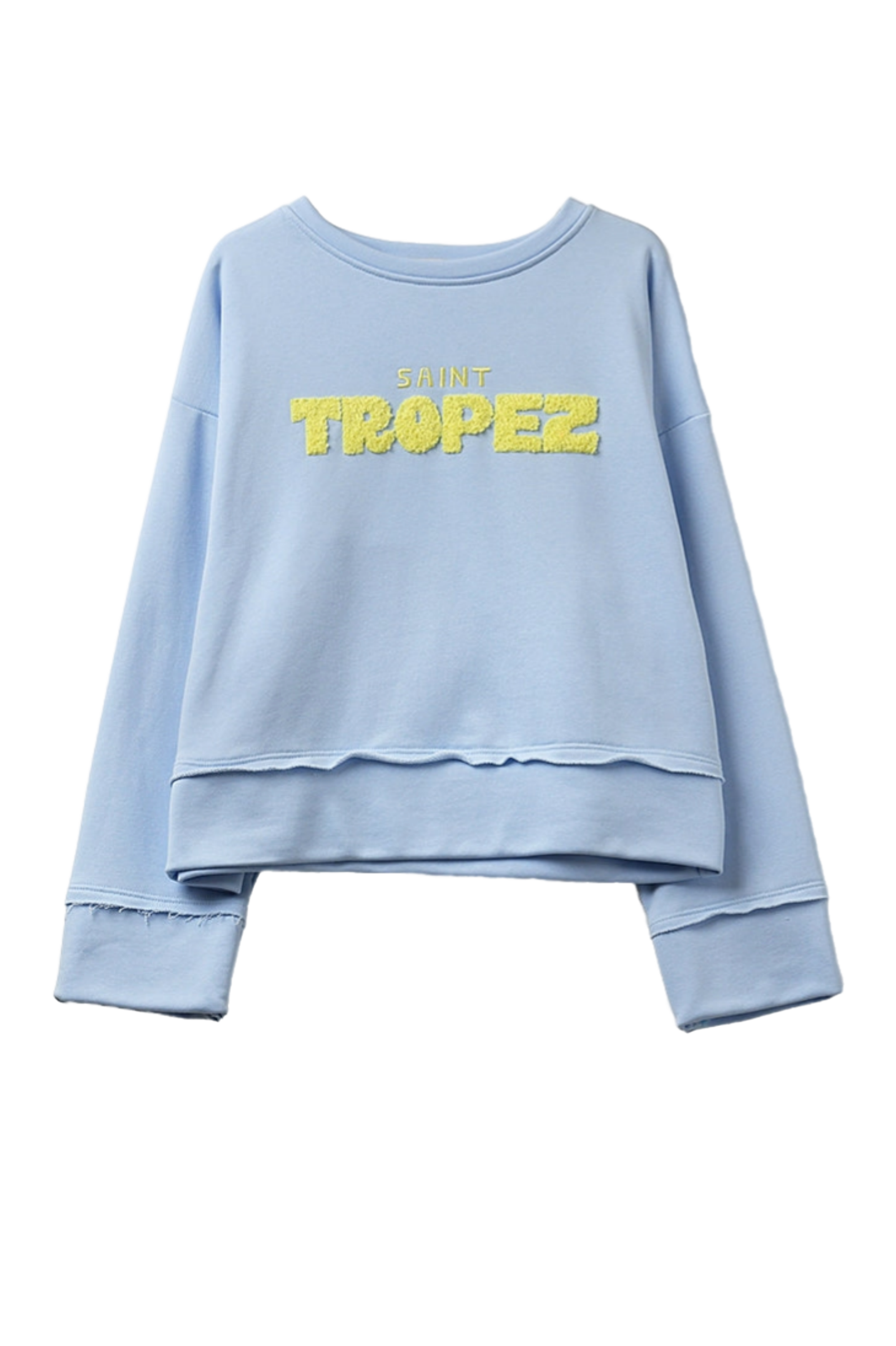 Q2 Saint Tropez Embroidered Baby Blue Sweatshirt