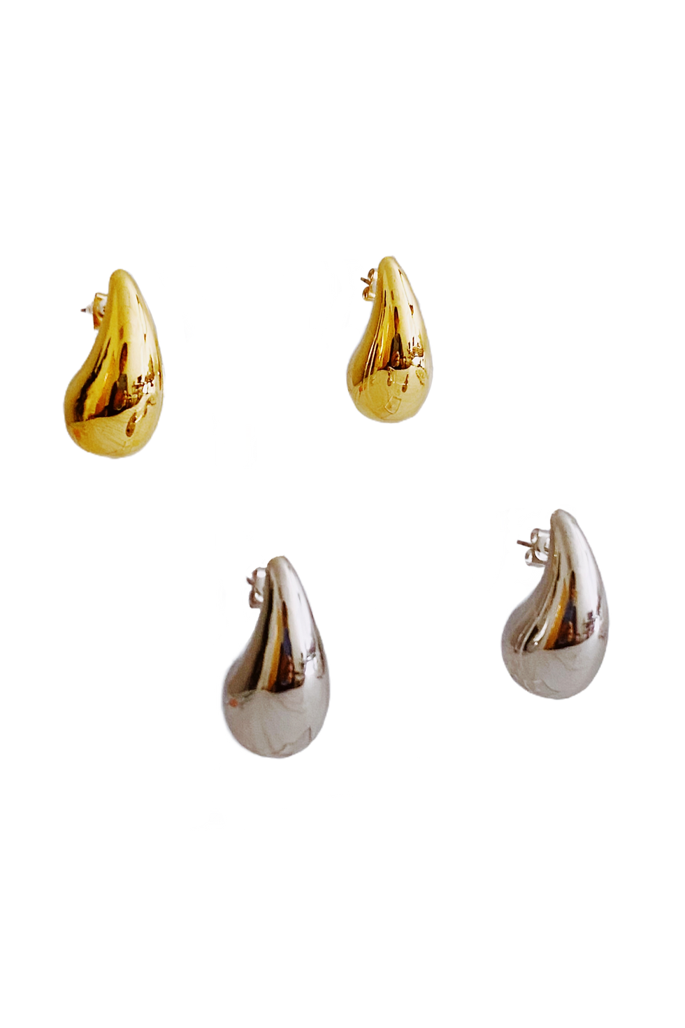 Ellison + Young Statement Hollow Teardrop Stud Earrings