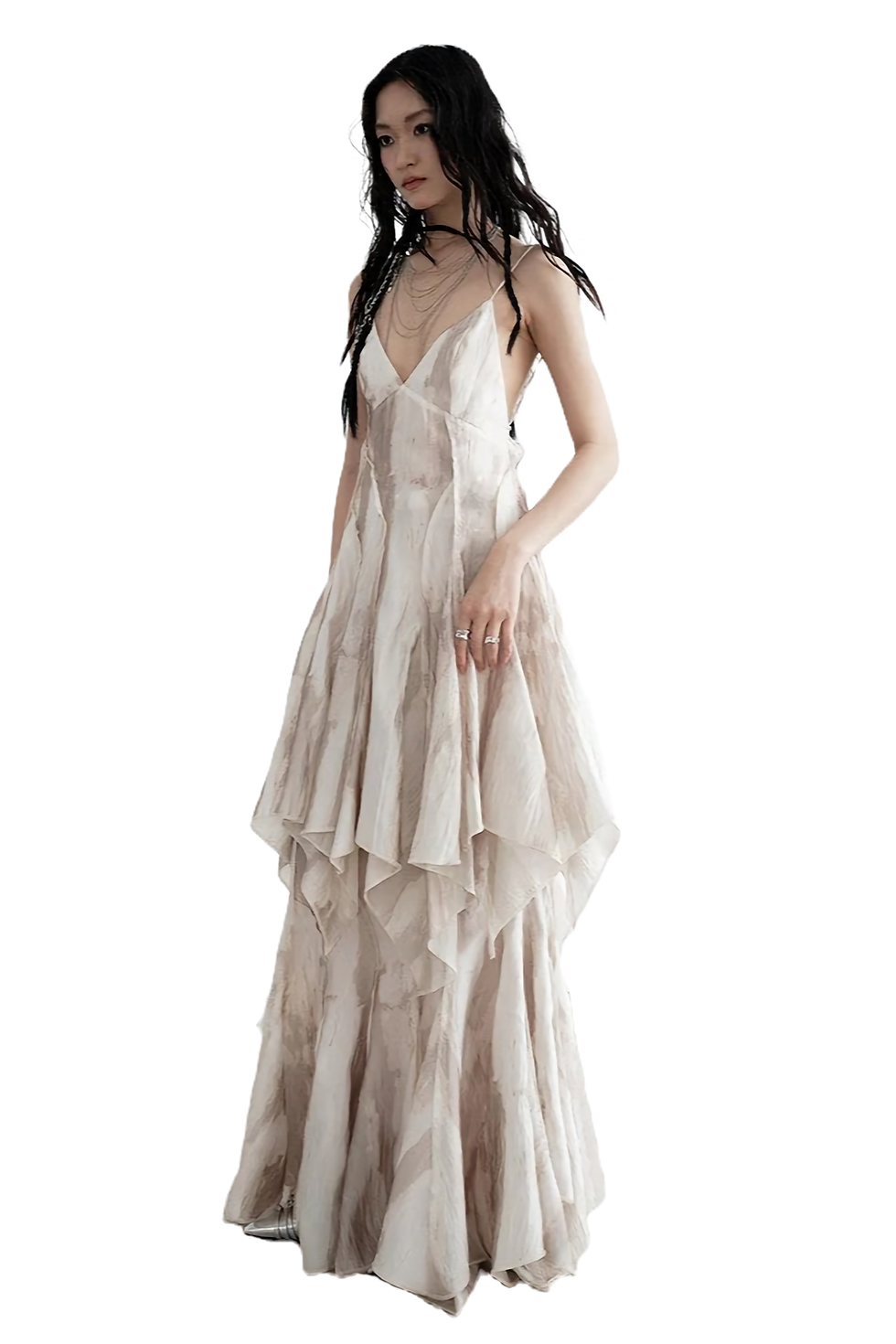 Thumbnail: Marigold Shadows Mericott Ruffle Dress