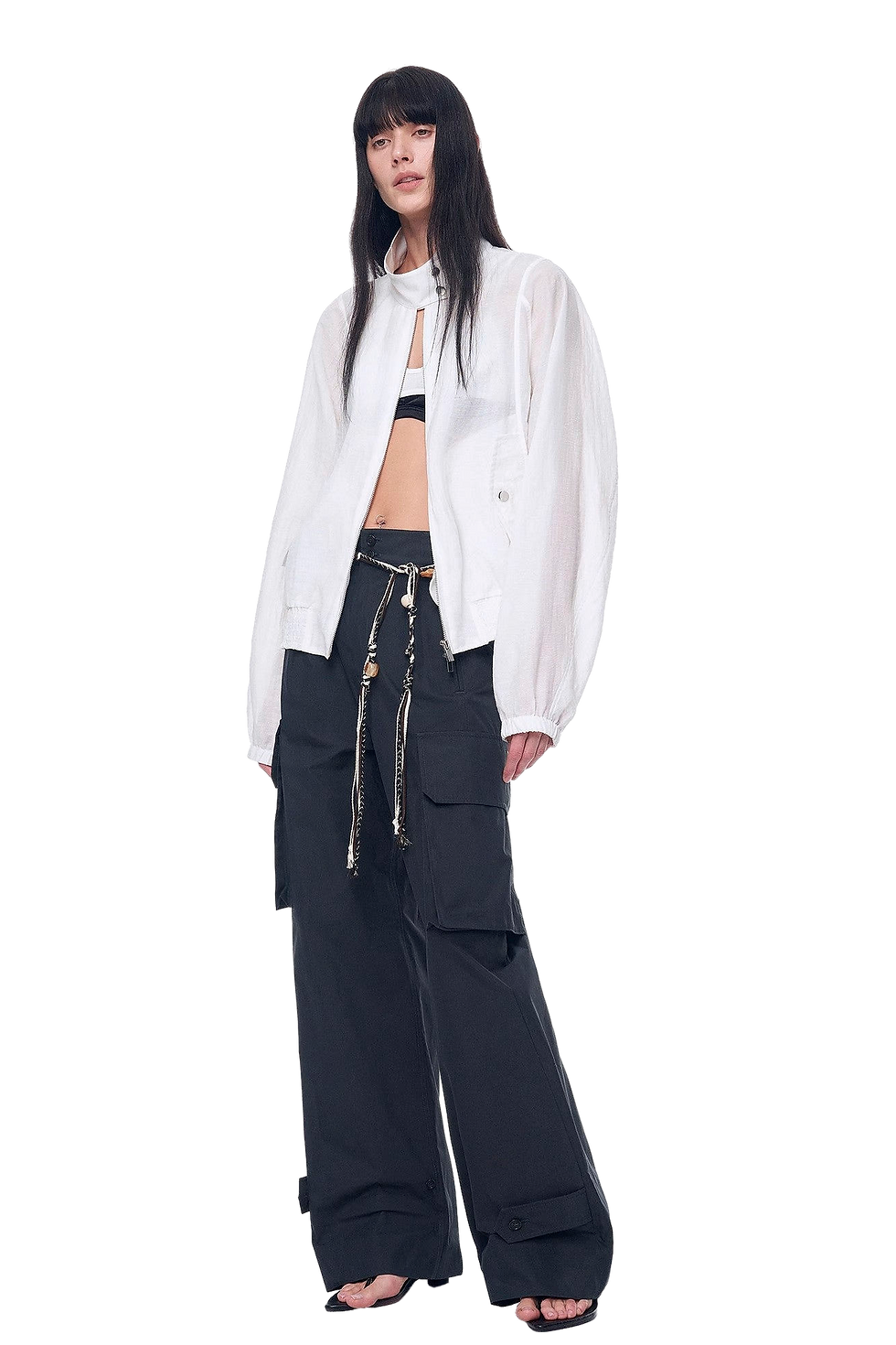 Thumbnail: Firelady Fur "Leisure First" Large Patch Pocket Wide-Leg  Cargo Work Trousers