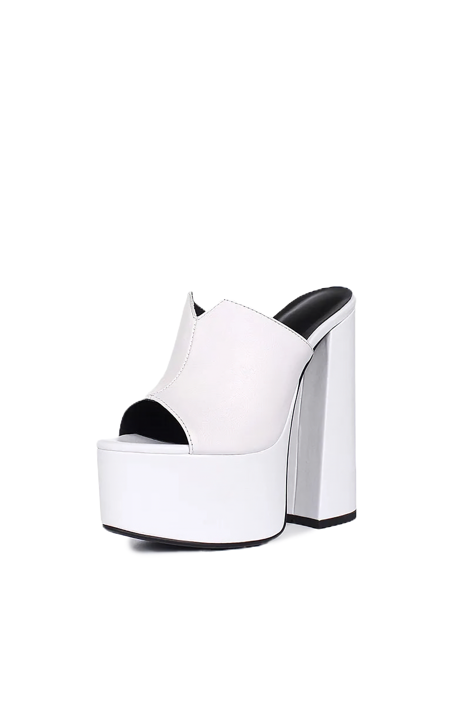 Marigold Shadows Bratt Platform Slide - White