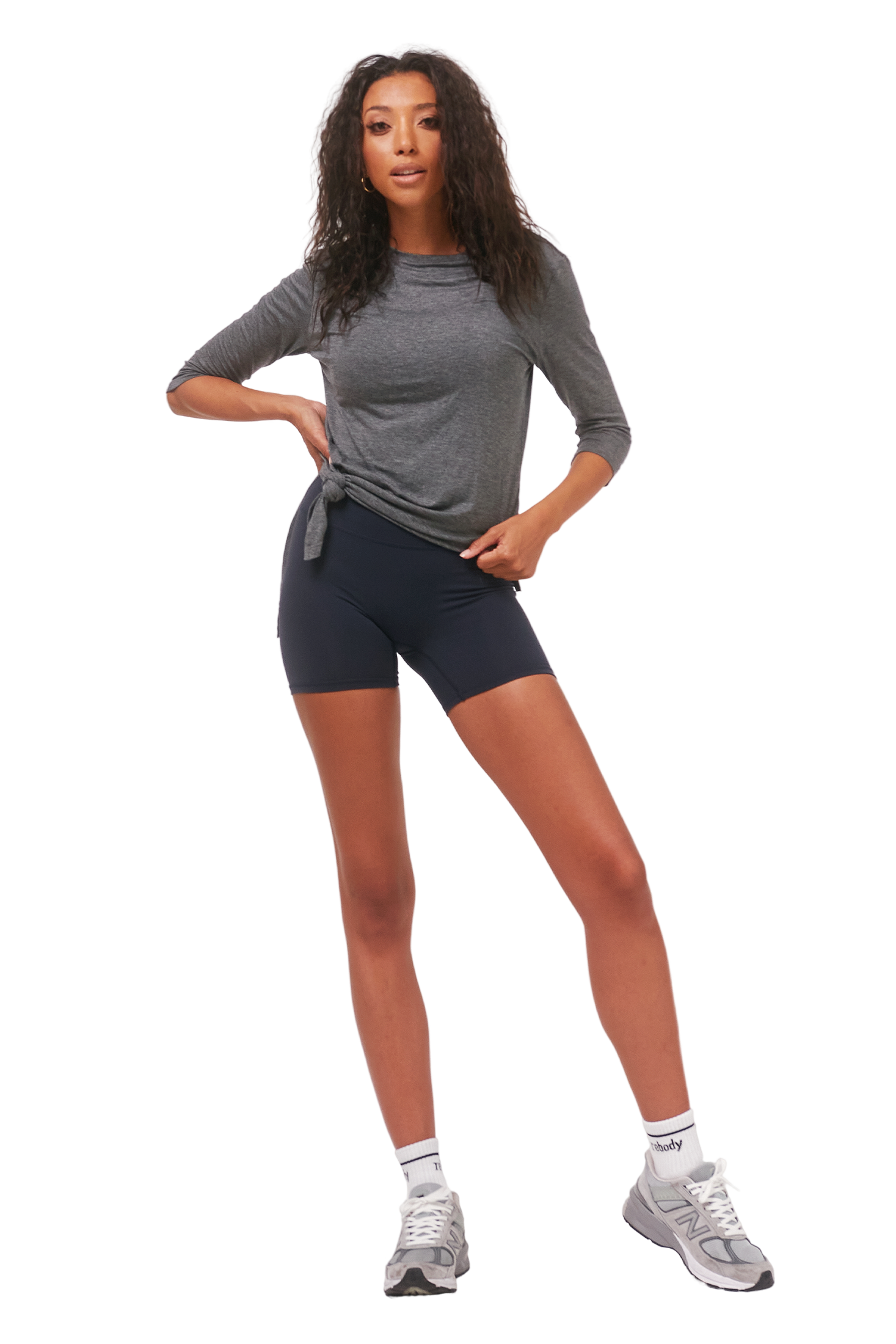 Rebody Anen Side Tie 3/4 Sleeve Top