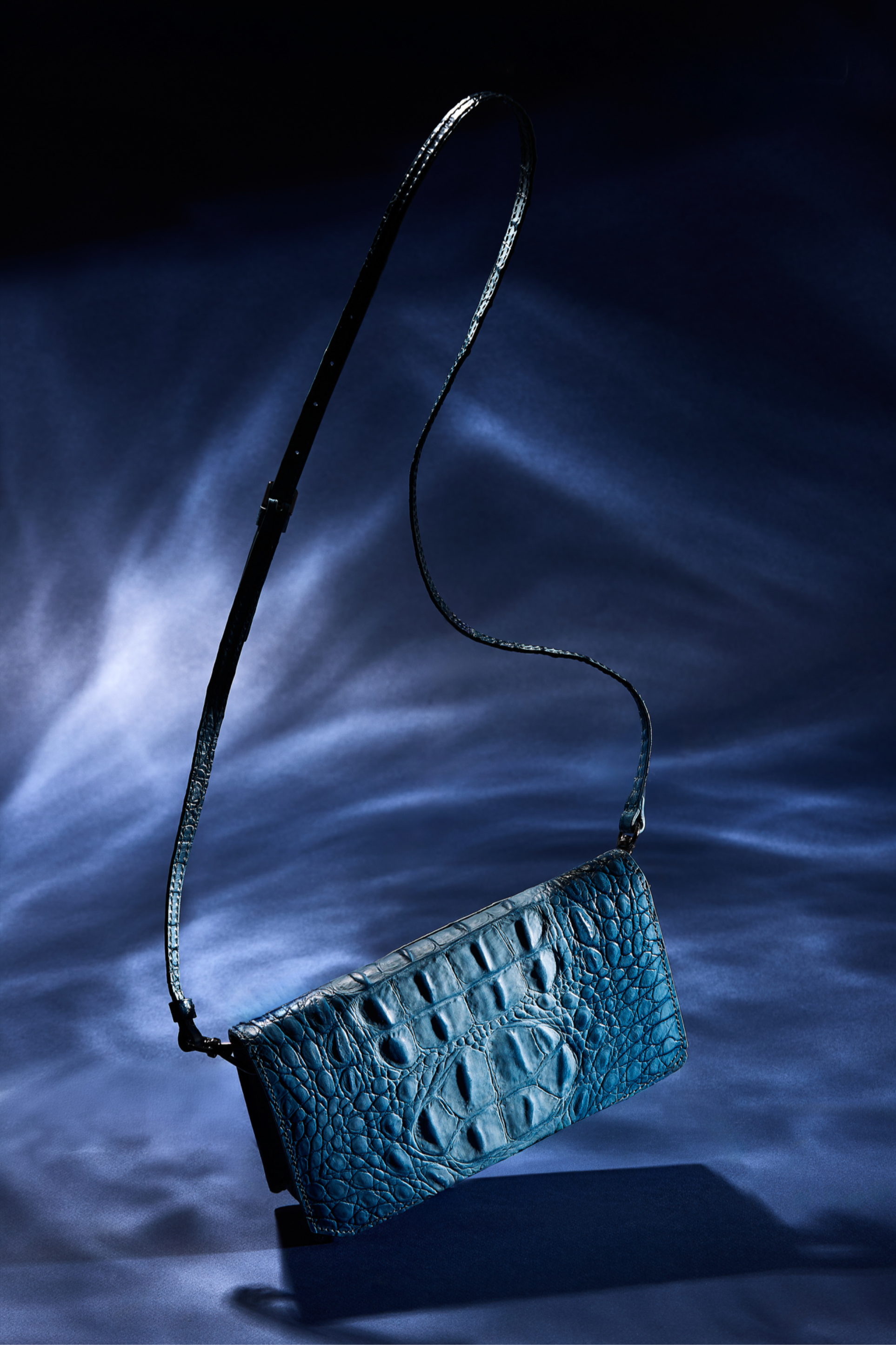 Furthest Death De Armor Mini Bag in Blue Crocodile