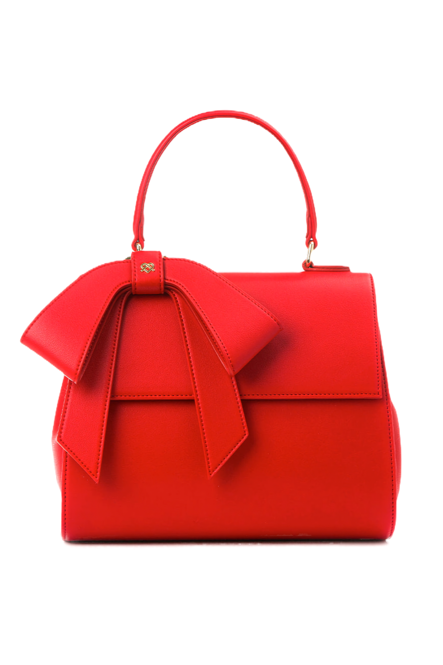 GUNAS NEW YORK Cottontail Satchel Bag with Bow - Red