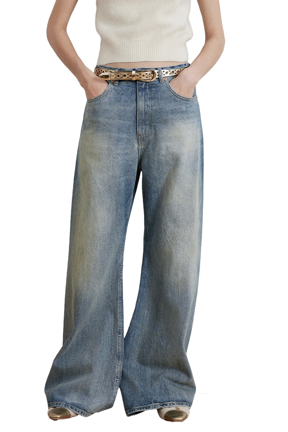 Firelady Fur "Magic Dream" Modern Washed Wide Leg Jeans