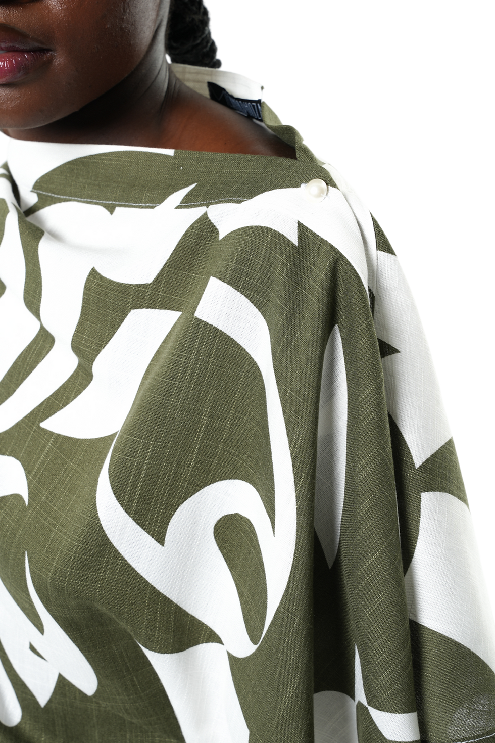 Thumbnail: Metamorphoza Asymmetric Draped Top With Print