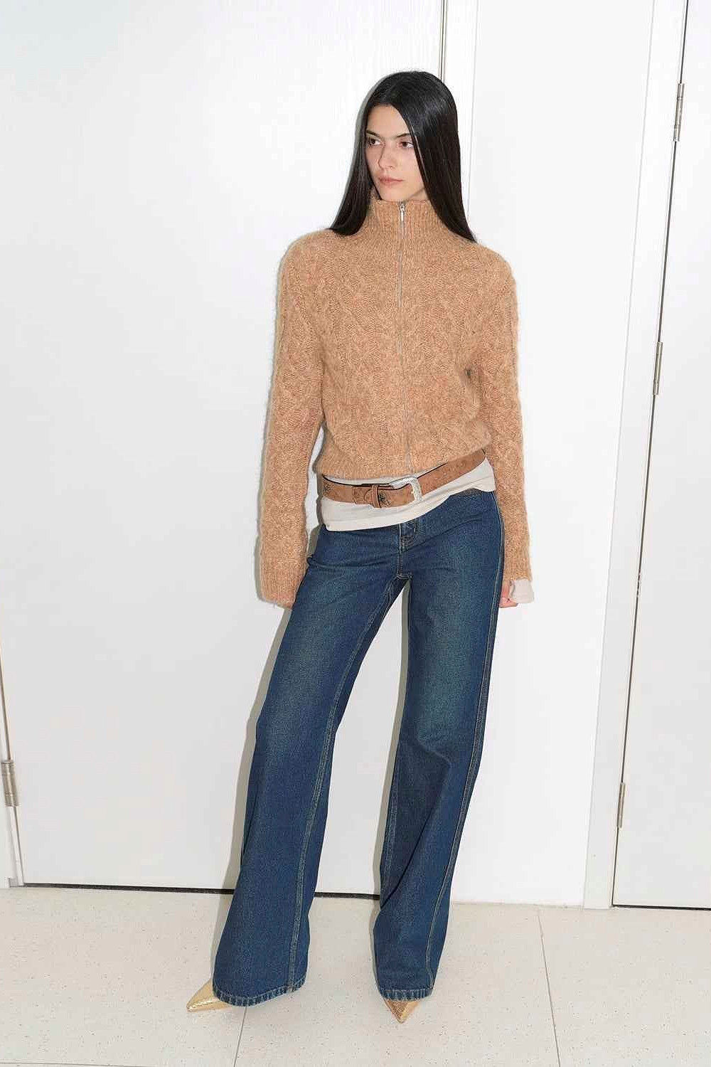 Firelady Fur "Romantic Cable" Vintage Mohair Wool Cable Knit Cardigan