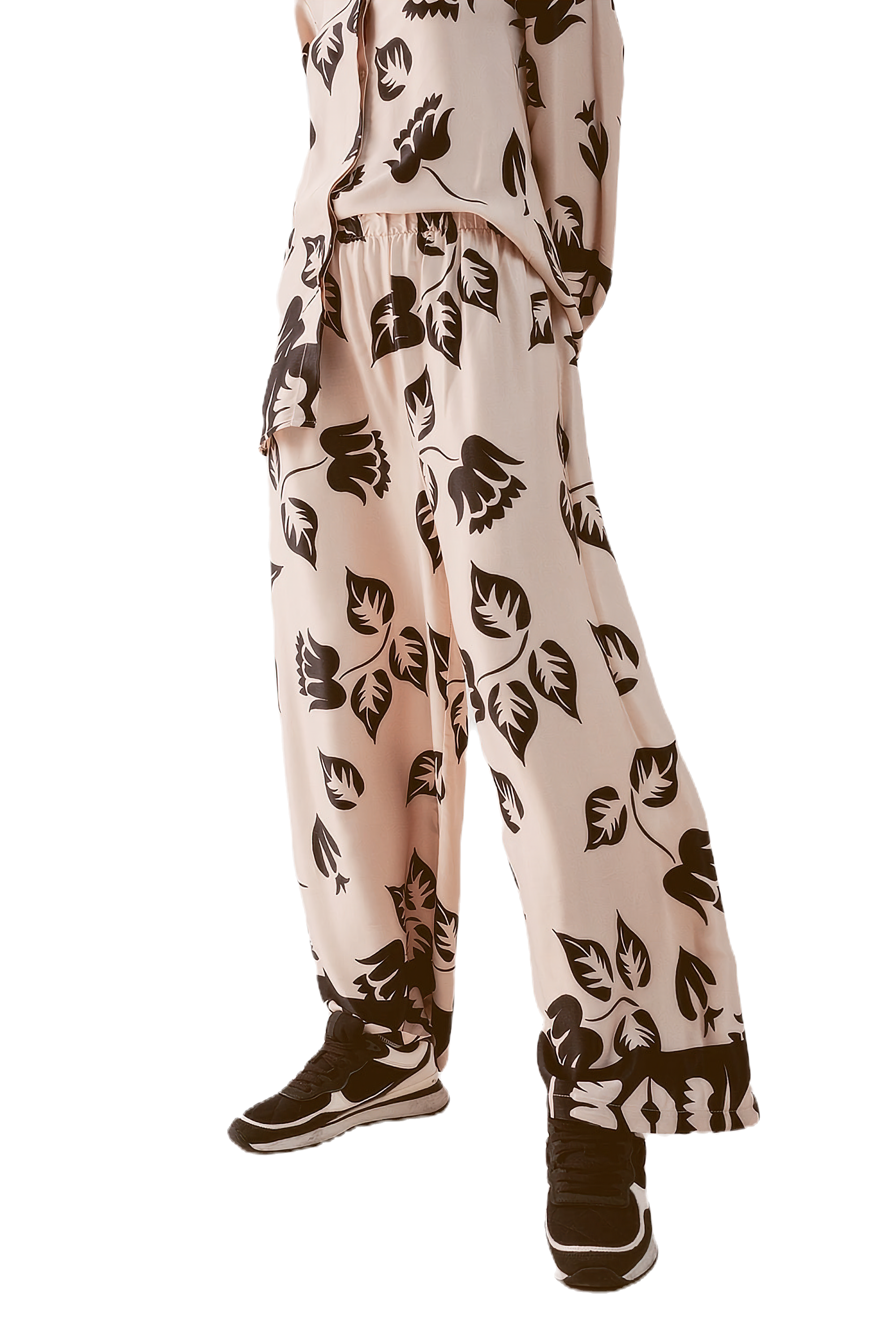 Q2 Elastic Super Wide Leg Pants in Creme