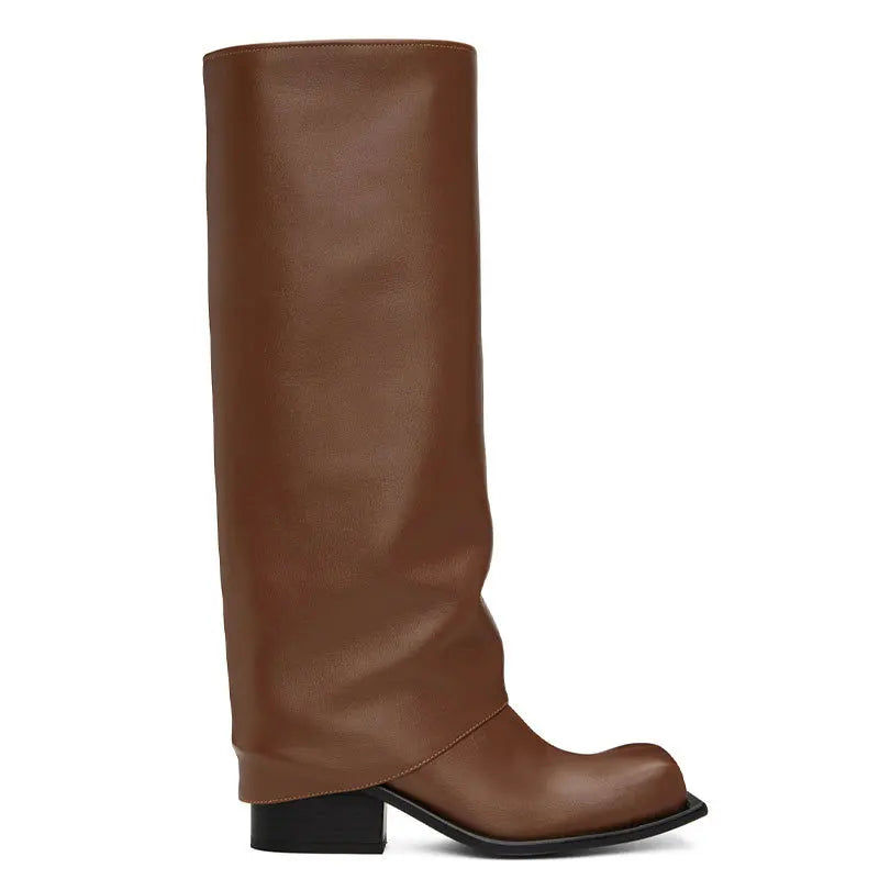 Marigold Shadows Baddie Barrel Boot - Brown