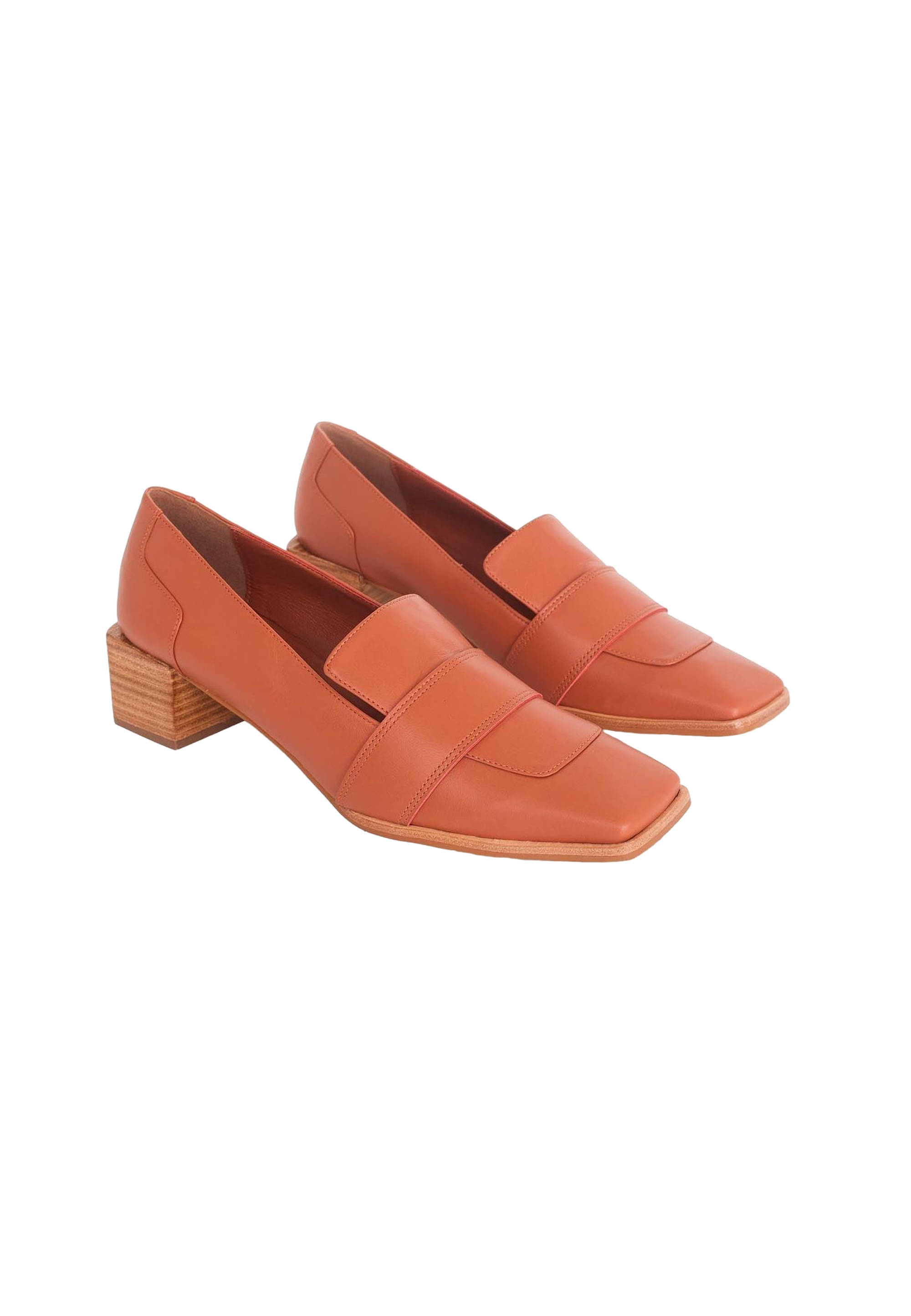 Mangara Atelier Louro Calf Leather Block Heel Loafers