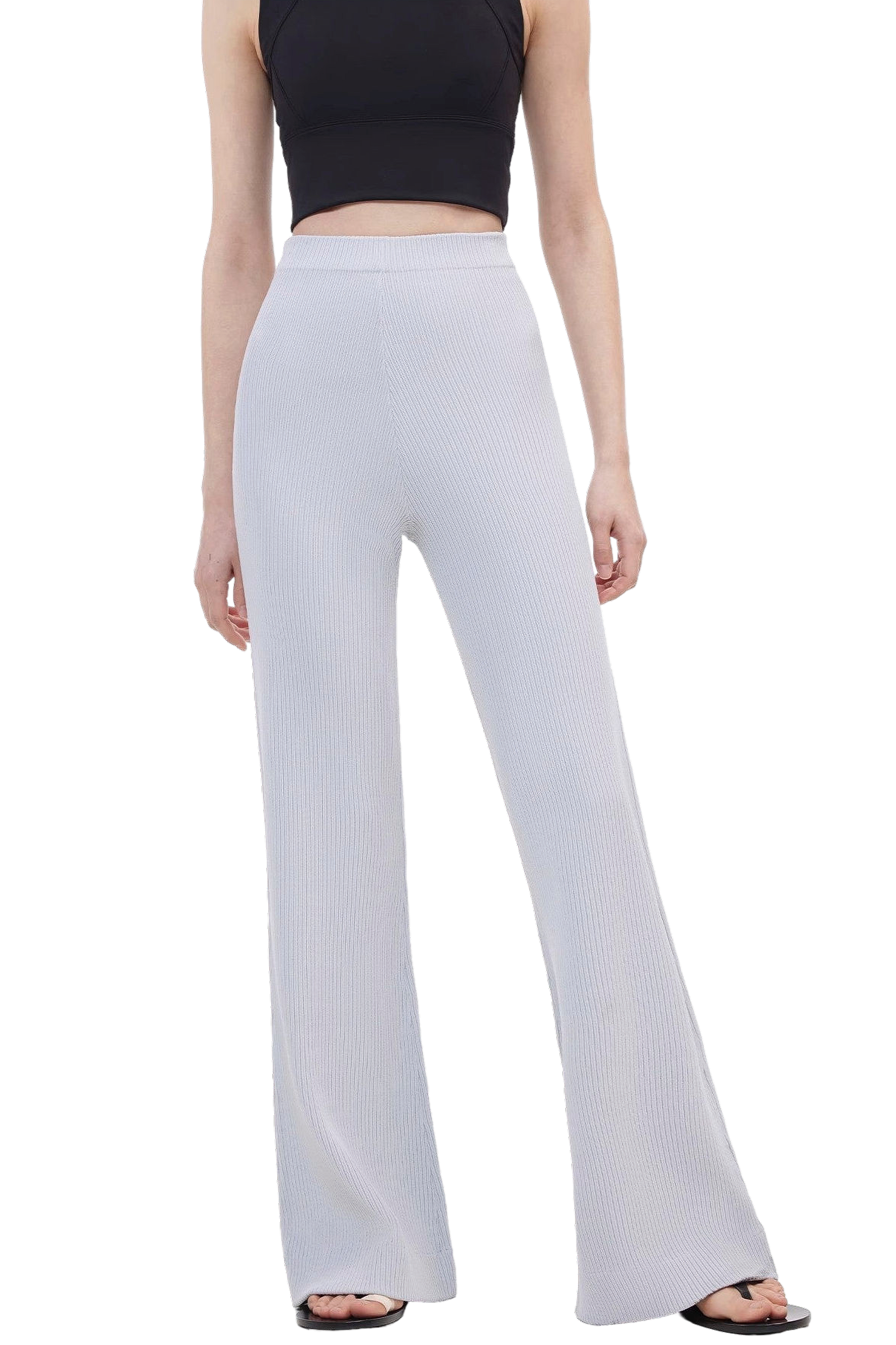 Firelady Fur Pit Striped Casual Knit Bootcut Trousers