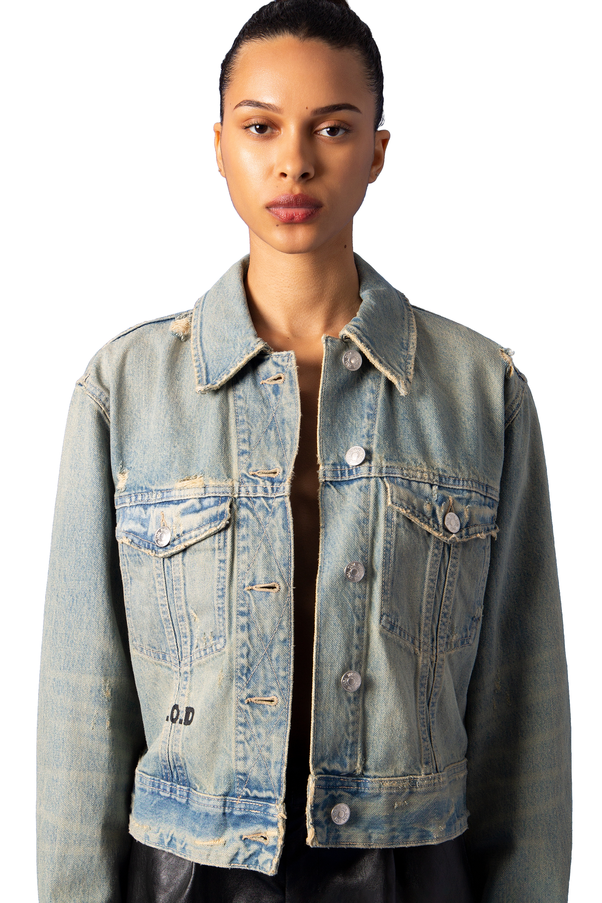 Dream of Desire "DESERVE" Denim Crop Jacket