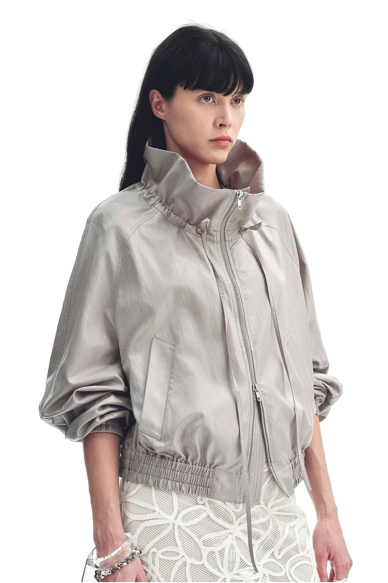 Firelady Fur "Front Page Daily" Drawstring Straight Collar Summer Jacket
