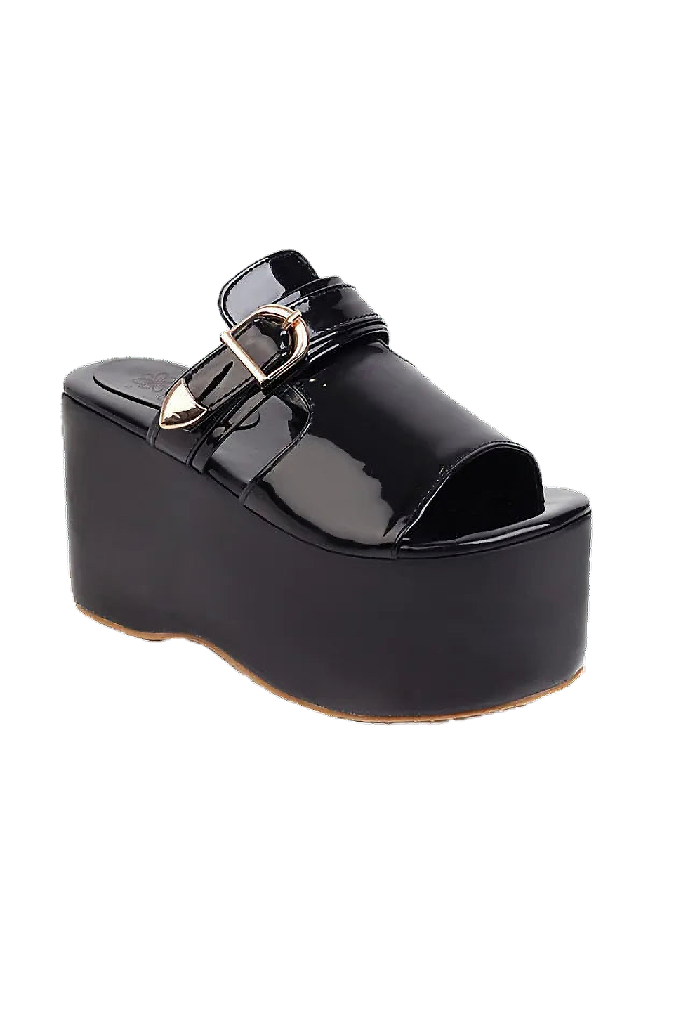 Marigold Shadows Asuandra Platform Slide in Black