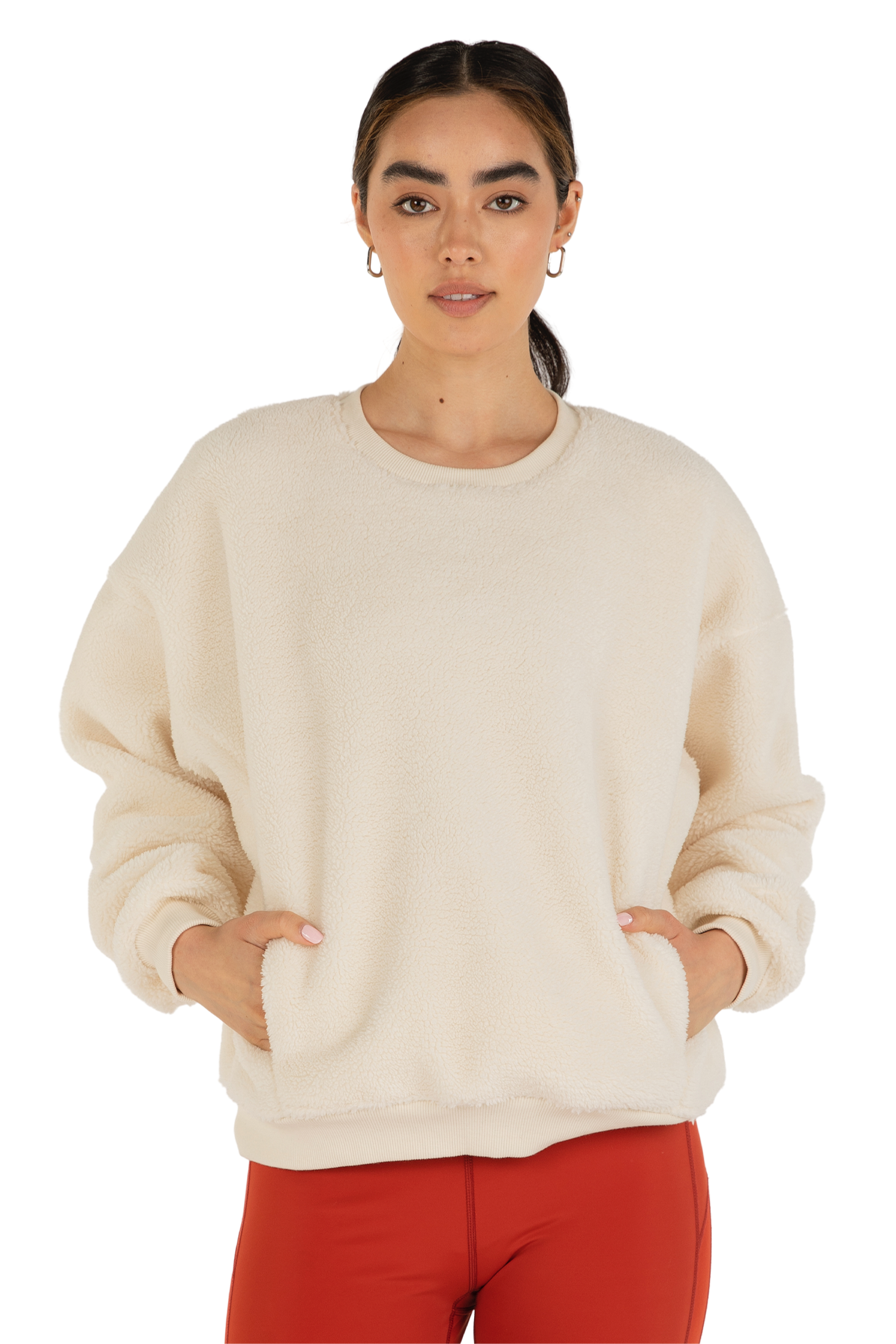 Rebody Teddy Sherpa Sweatshirt Micro-Fleece Lined