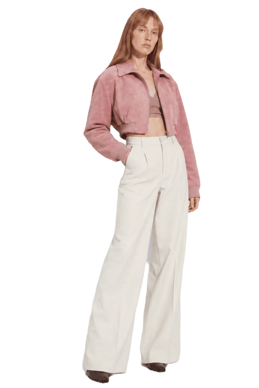 Firelady Fur "Witch Game" Pink Sheepskin Leather Short Jacket