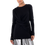 Thumbnail: Metamorphoza Cotton Slim Fit Top With Thumbhole Sleeves in Black