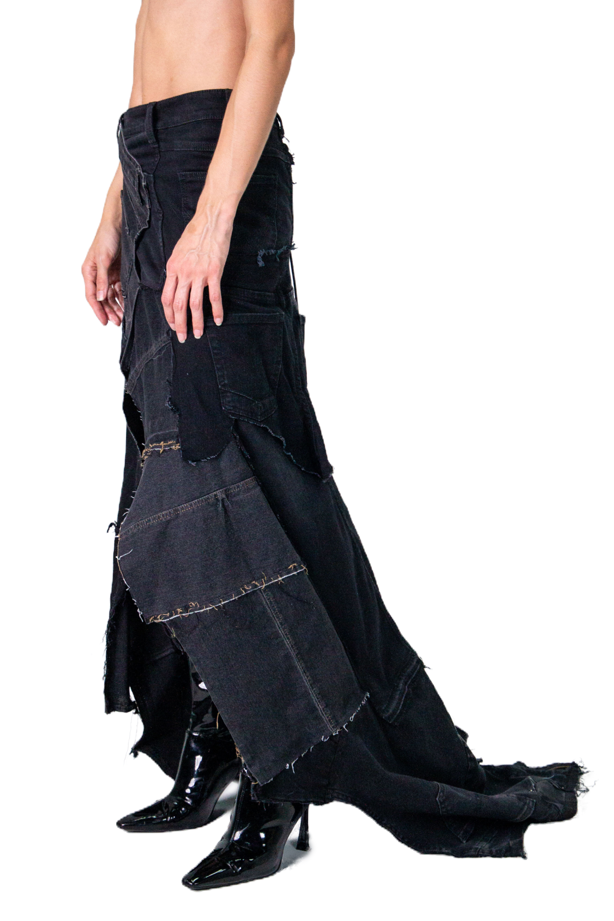 VLACKBOOK Black Patchwork Skirt Dress