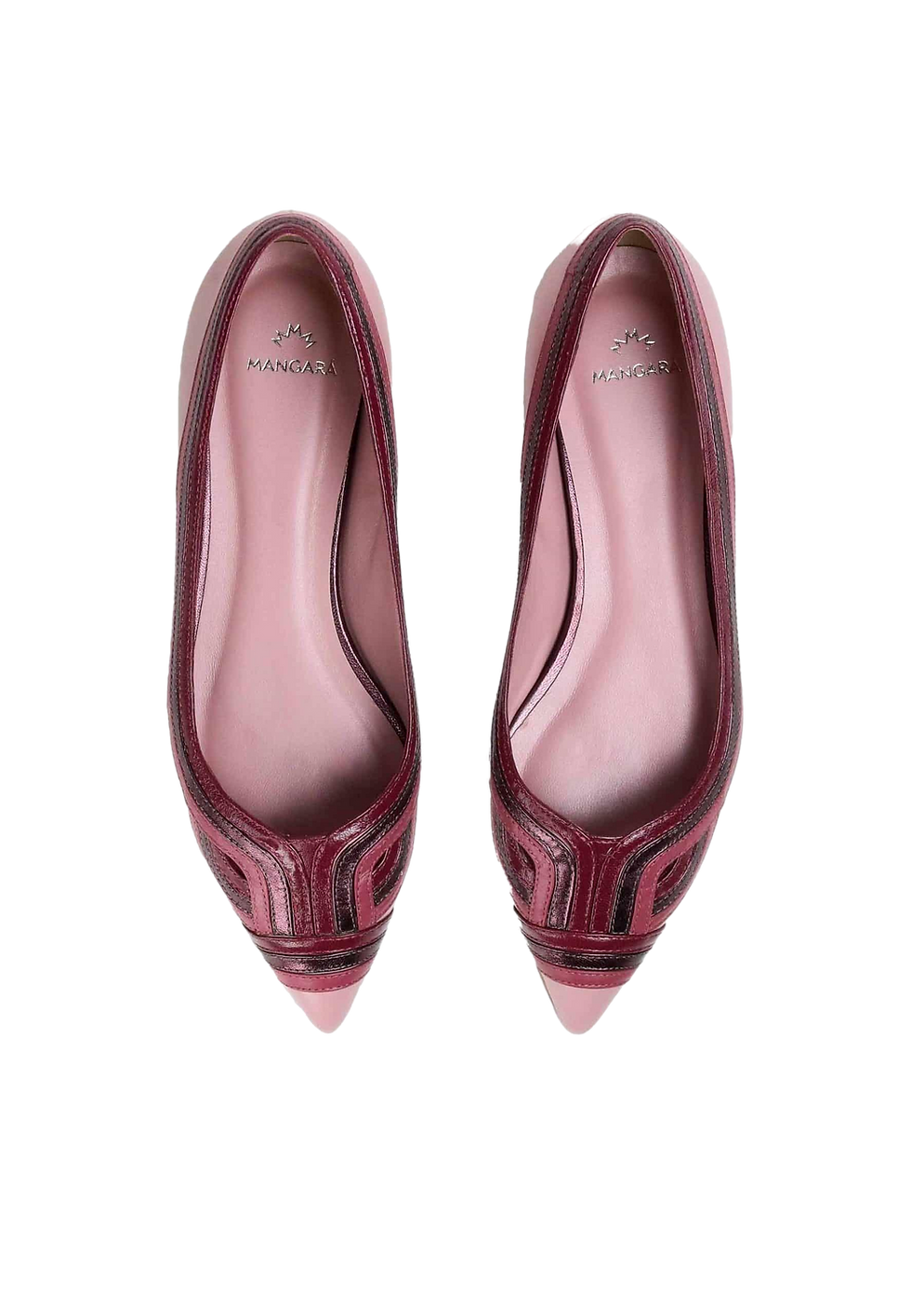 Thumbnail: Mangara Atelier Leather Flat Ballerinas With Layered Detail