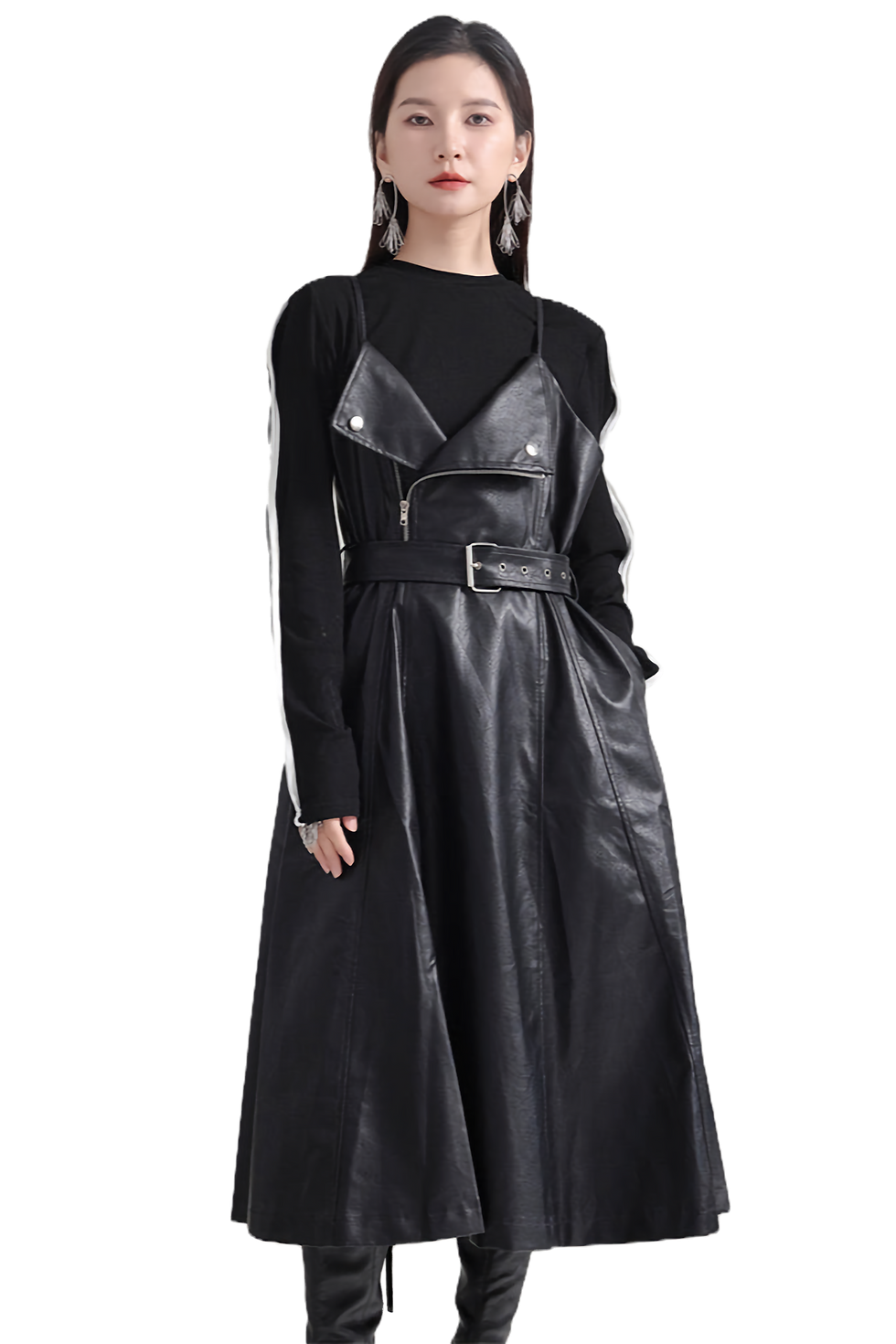 Thumbnail: Marigold Shadows Musset Vegan Leather Dress