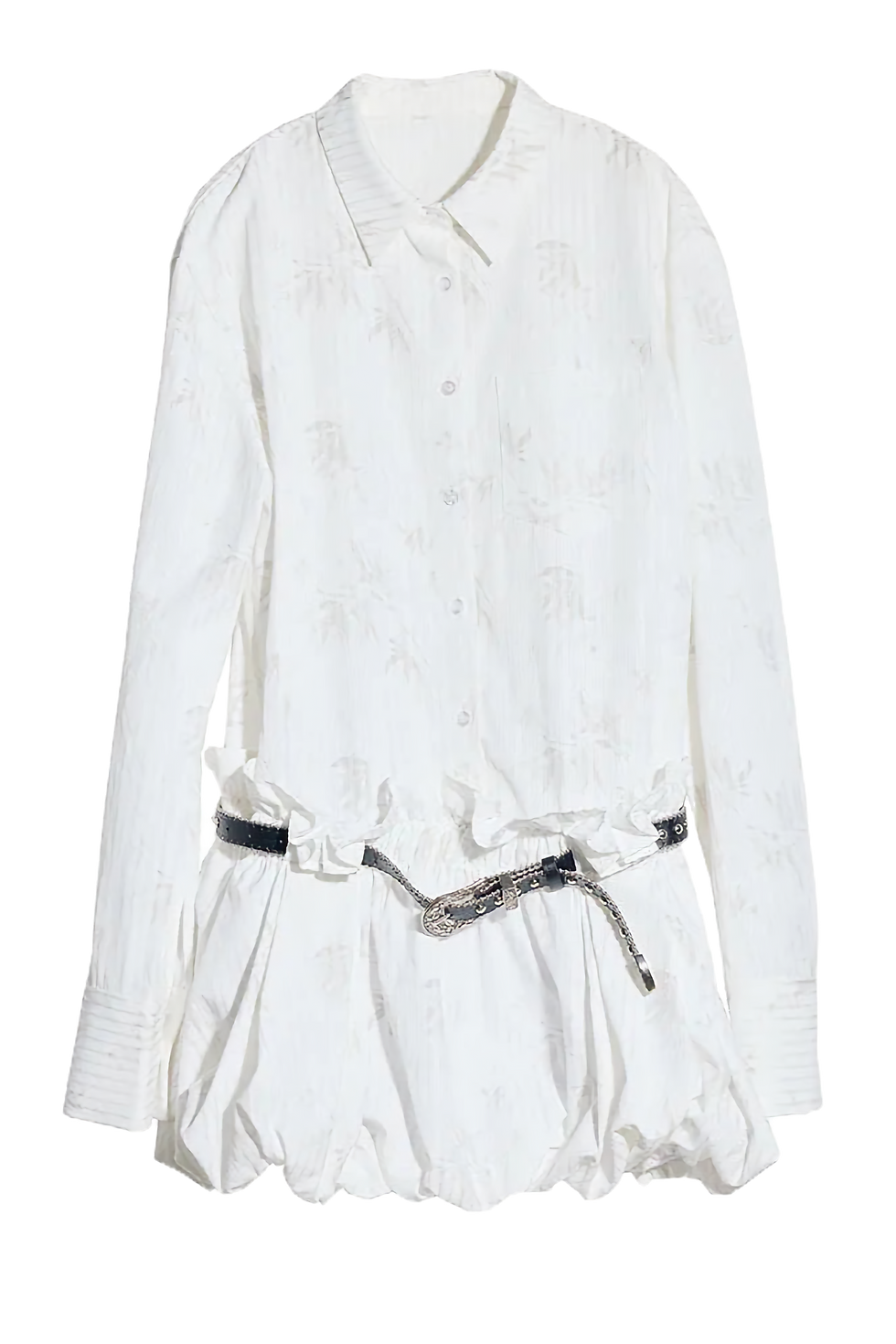 Thumbnail: Marigold Shadows Peechu Button Up Puff Dress