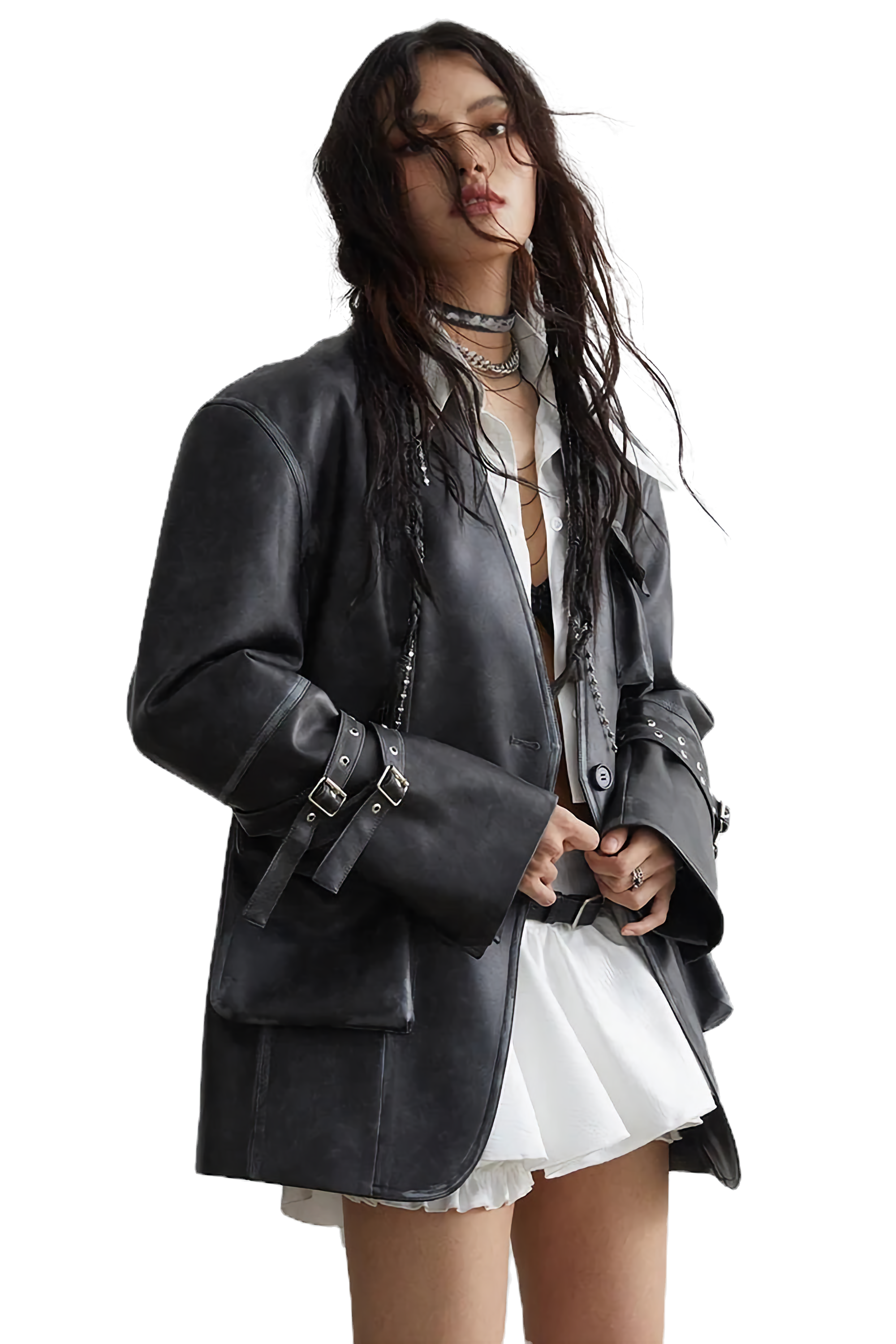 Marigold Shadows Mauarci Vegan Leather Jacket