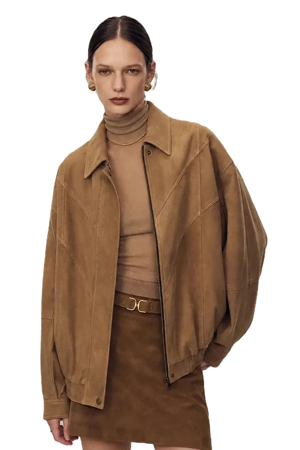 Fireladyfur Suede Top-Grain Sheepskin Leather Jacket