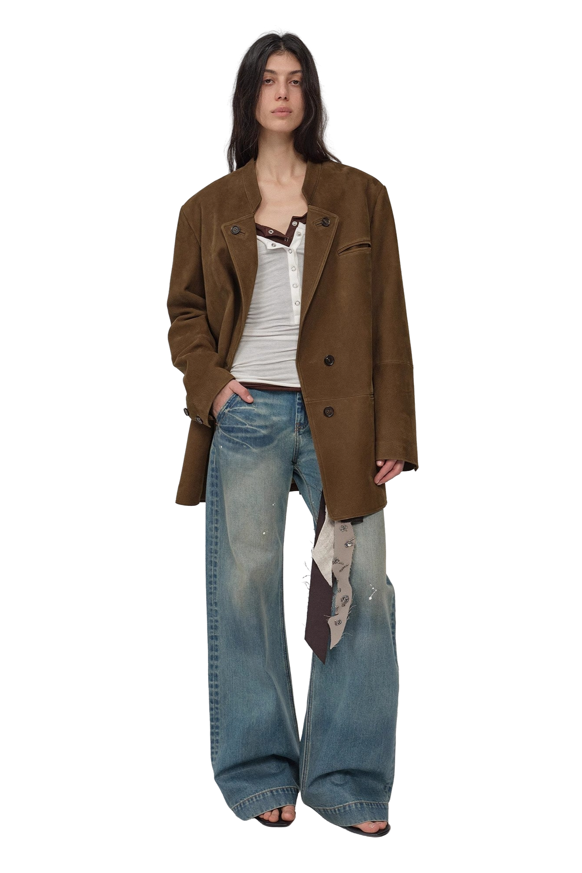 Firelady Fur "Bavaria" Vintage Suede/Waxy Goatskin Leather Suit Jacket