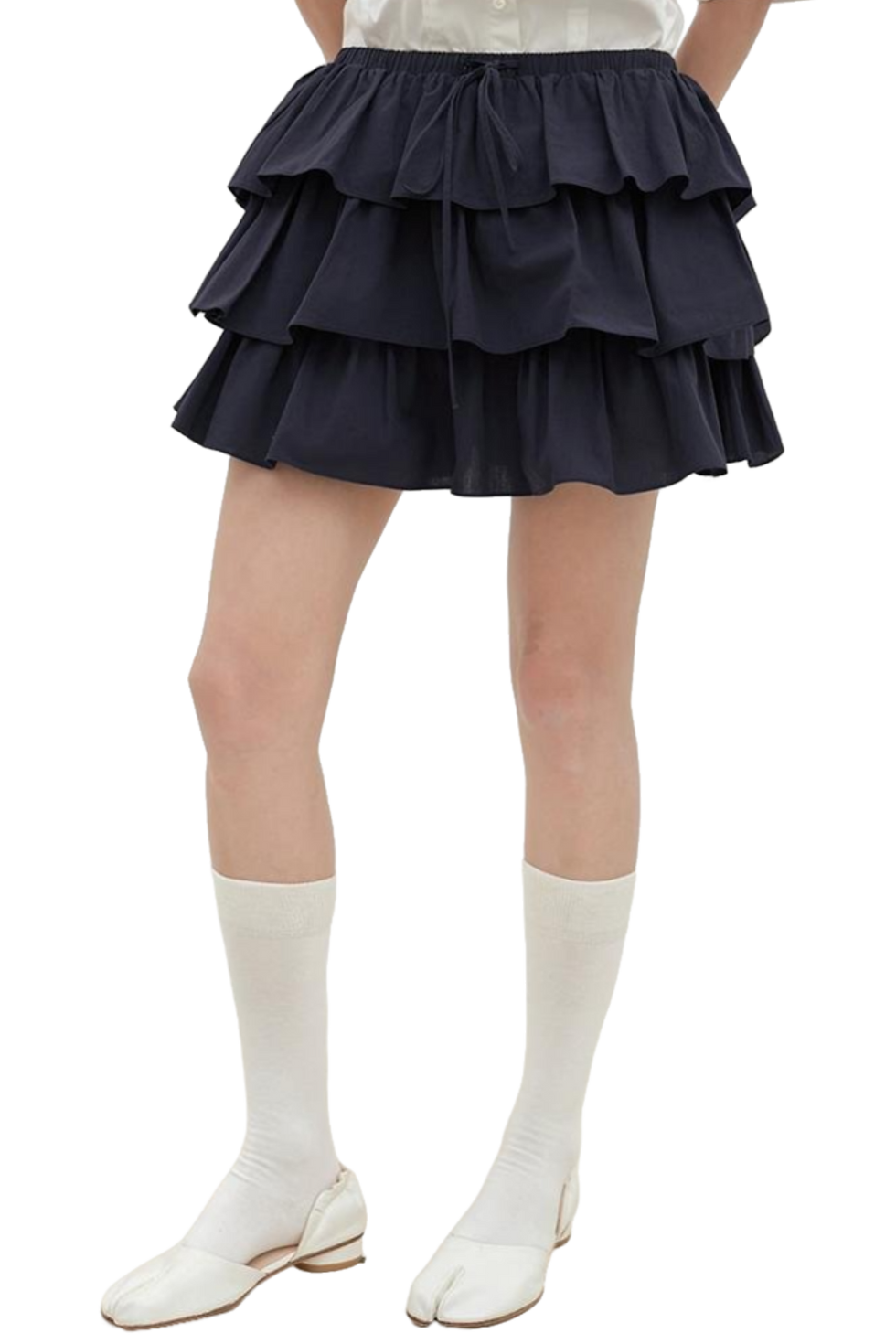 Thumbnail: Firelady Fur "Blueberry Cream" Pure Cotton Tiered Ruffle Skirt