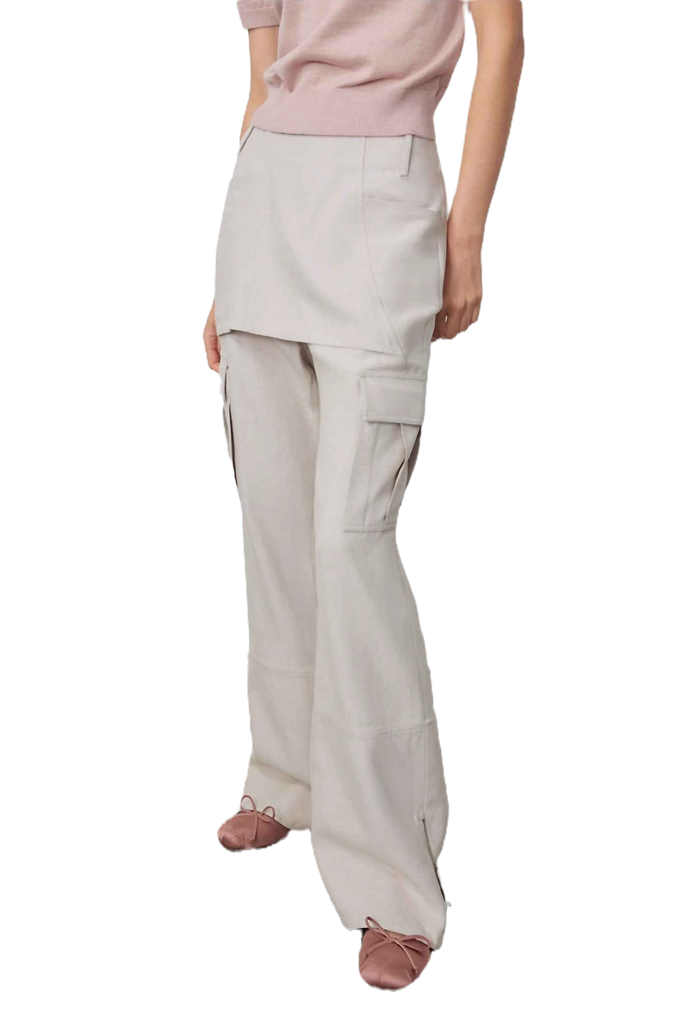 Thumbnail: Firelady Fur "Free to Run Away" Two-Piece Workwear Flare Low-Waist Trousers