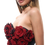 Thumbnail: GUZUNDSTRAUS Black Strapless Floral Top with Red Roses