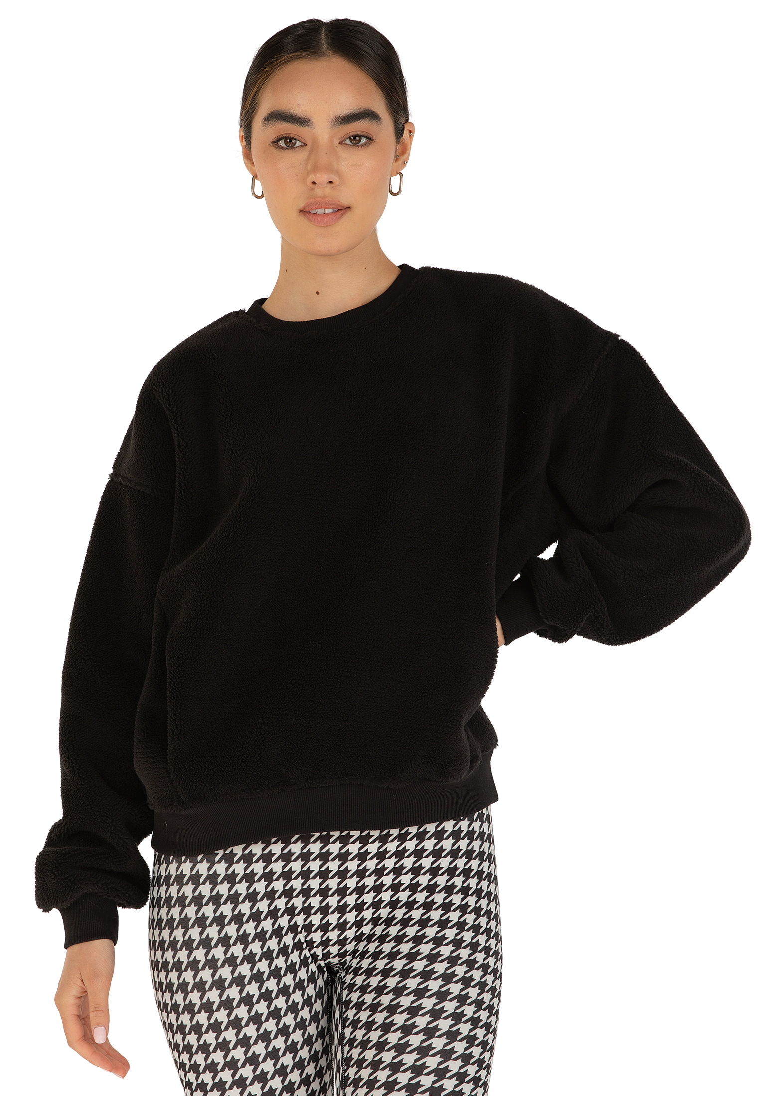 Rebody Teddy Sherpa Sweatshirt Micro-Fleece Lined