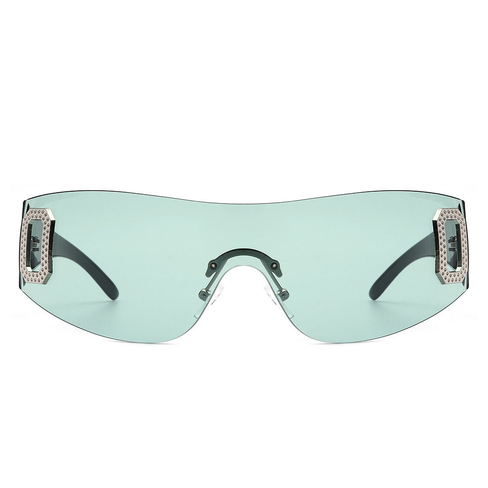 Thumbnail: Cramilo Eyewear Rimless Wrap Around Oversized Sunglasses
