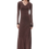Thumbnail: Firelady Fur "Kalle Morning" Distressed Raw Edge V-Neck Long Sleeve Maxi Dress