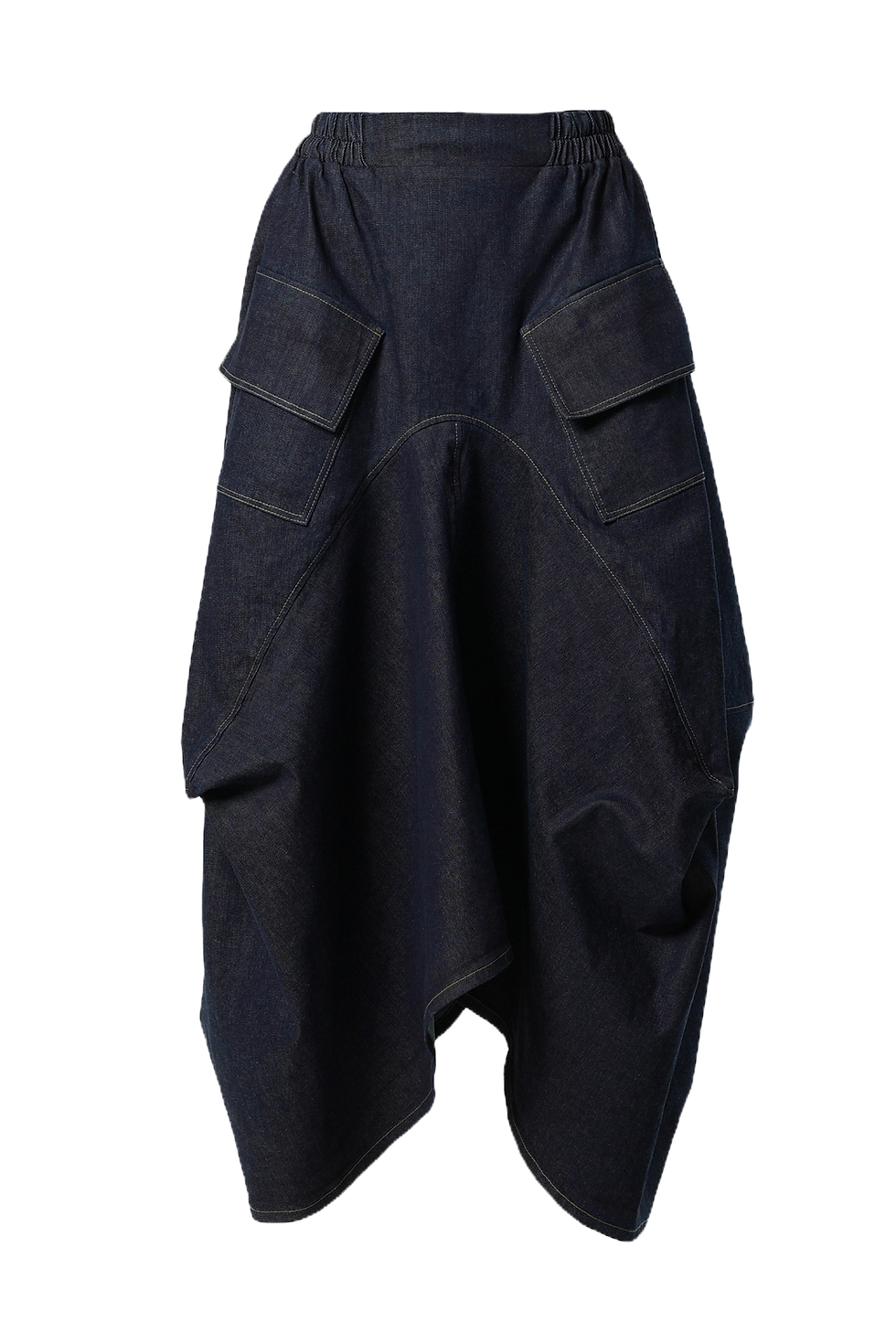 Thumbnail: Metamorphoza  Asymmetrical Long Denim Skirt in Dark blue
