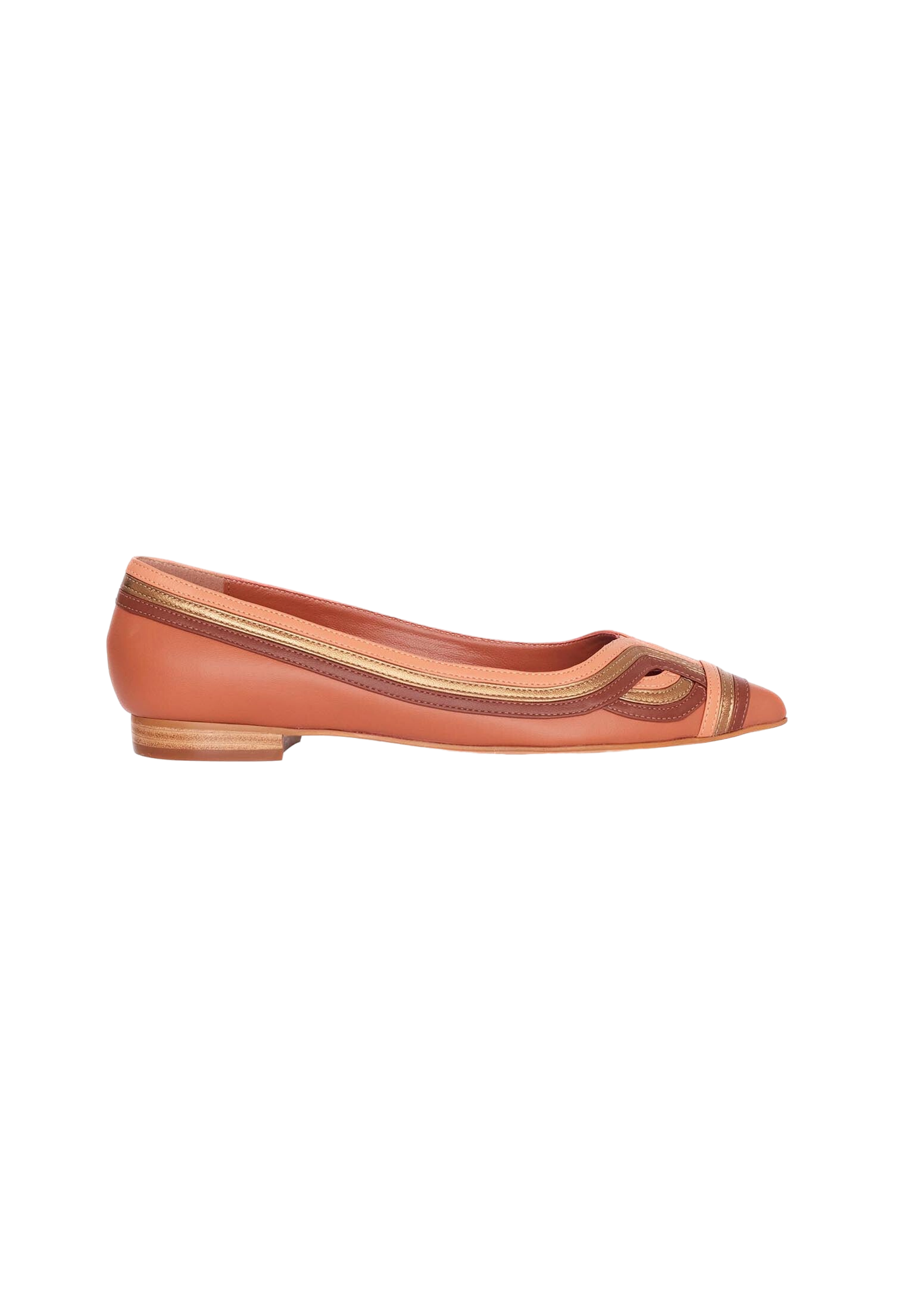 Mangara Atelier Leather Flat Ballerinas With Layered Detail