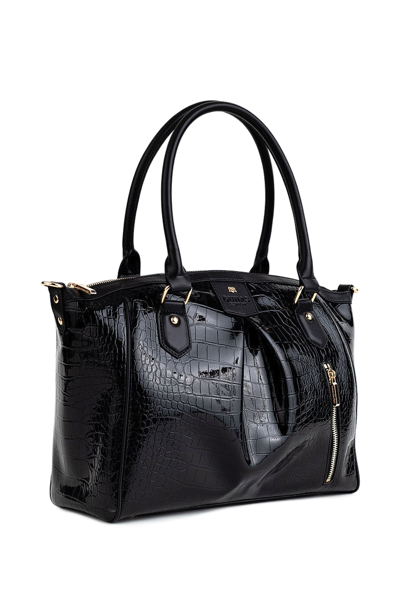 GUNAS NEW YORK Madison - Black Croc Vegan Bag