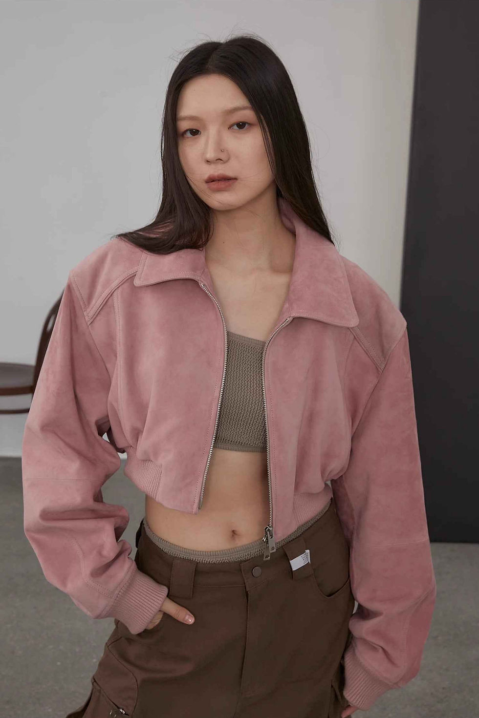 Firelady Fur "Witch Game" Pink Sheepskin Leather Short Jacket