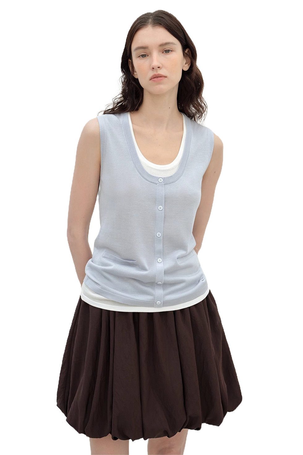 Thumbnail: Firelady Fur "Bubble Park" Elastic Waist Three-Dimensional Flower Bud Skirt