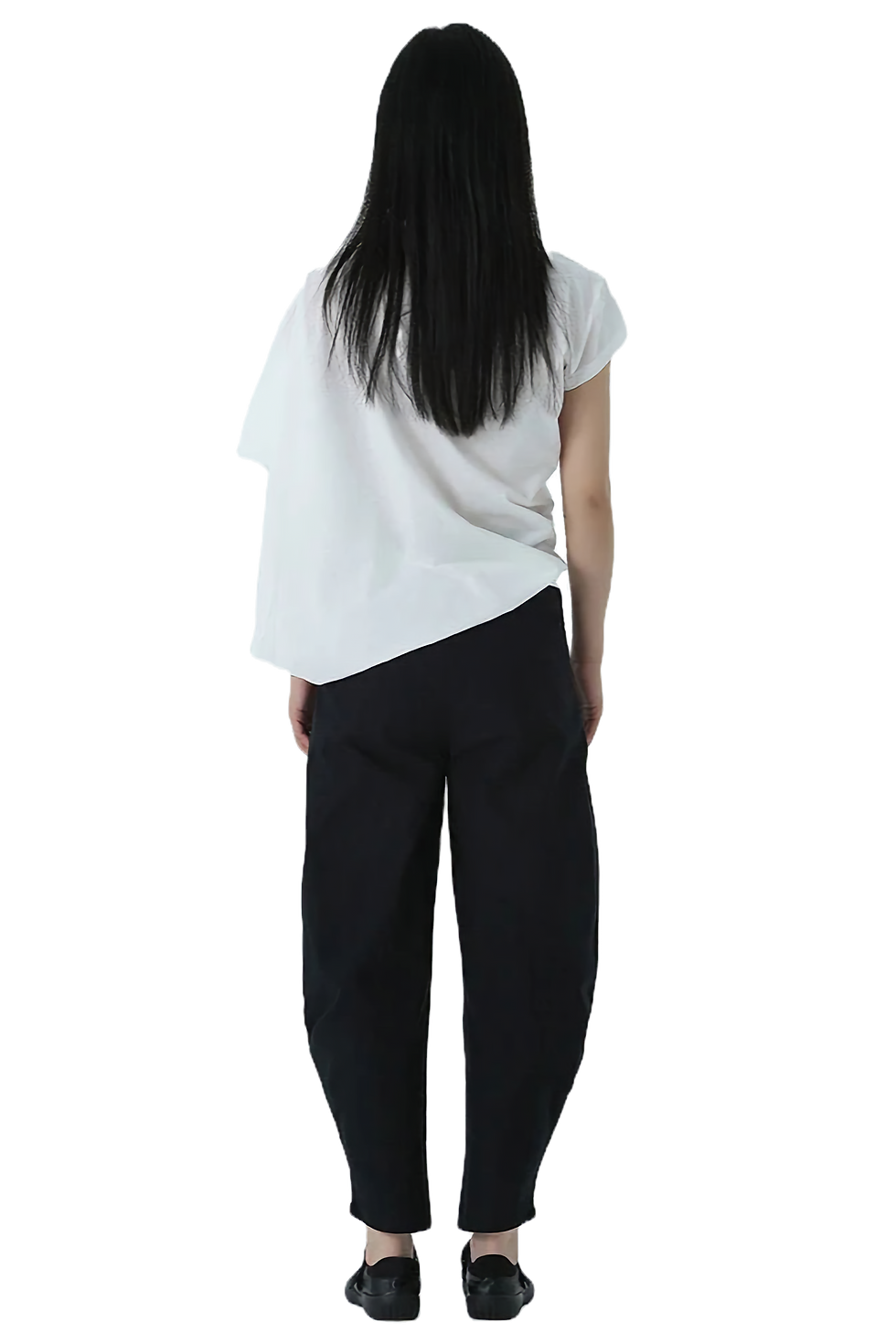 Thumbnail: Marigold Shadows Draped Asymmetric Cotton Blouse - White