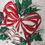 Thumbnail: Candles and Bows Vintage Tablecloth Christmas Stocking