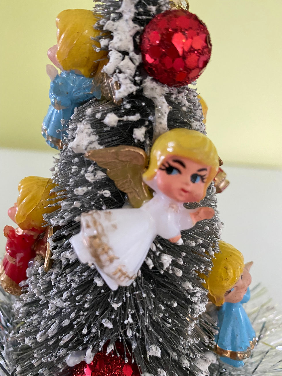 Thumbnail: Vintage Silver Sugar Bowl Angels Christmas Centerpiece