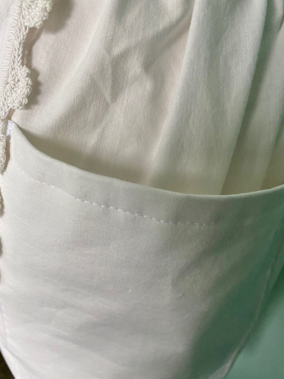 Thumbnail: Vintage Bridal Embroidered Lace Retro Half Apron