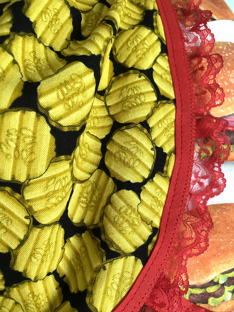 Thumbnail: Hamburger Pickles Retro Circle Skirt Apron