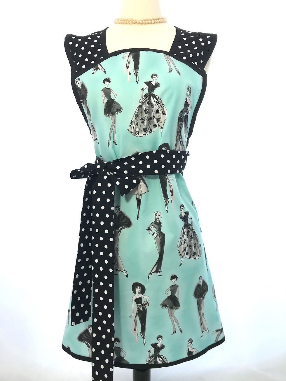 Thumbnail: Retro Apron A-Line Vintage Fashion Aqua