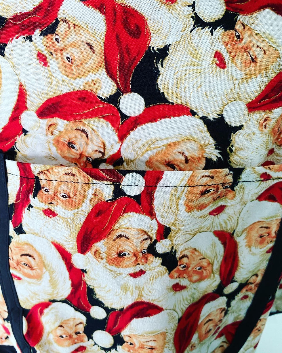 Thumbnail: Santa and Candy Cane Stripe Retro Circle Skirt Christmas Apron